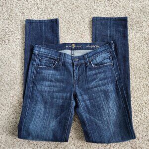 7 For All Mankind Straight Leg Dark Wash Jeans